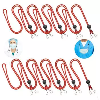 10 регулируемых зажимов для шейных ремешков красный