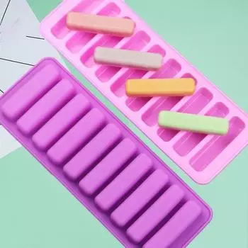10 решеток, длинная полоса, силиконовая форма, антипригарная палочка, форма для льда, самодельная форма для выпечки, желе, шоколада One Size розовый