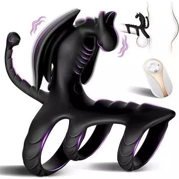 10 режимов вибрации кольца для пениса в форме дракона мужские секс-игрушки усиление эрекции продолжительные более сильные взрослые секс-игрушки для мужчин пары вибрирующее кольцо для пениса