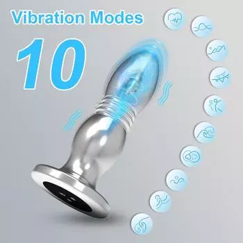 10 режимов, вибрирующая металлическая анальная пробка, портативная Анальная пробка из нержавеющей стали с управлением через приложение, анальная секс-игрушка для пар, женщин и мужчин AP36