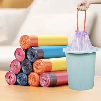 10 рулонов/150 штук мусорных мешков, высокоплотные мусорные мешки с завязкой, легко отрывающиеся мусорные мешки