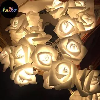 10 роз, рождественские украшения, гирлянды, имитация розы, светодиодный светильник, фонарь, освещение Fairy Lig 1m 10rose красный