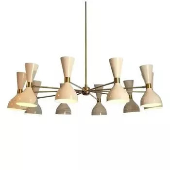 10-рожковая люстра на 20 лампочек, современная латунная люстра «Спутник», светильник середины века