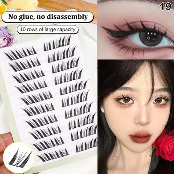 10 рядов наращивания ресниц с завивкой, объемные накладные ресницы, DIY косплей макияж для женщин и девушек, косметические принадлежности