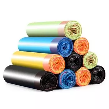 10 рулонов/150 штук мусорных мешков, высокоплотные мусорные мешки с завязкой, легко отрывающиеся отходы разноцветный