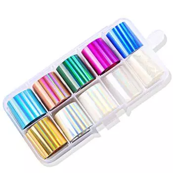 10 рулонов/набор фольги, блестящие смешанные косметические украшения One Size