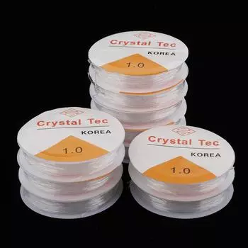 10 рулонов прозрачной эластичной эластичной нити для изготовления ювелирных изделий толщиной 1,0 мм 1.0mm чистый
