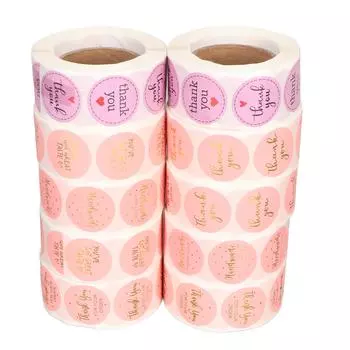 10 рулонов самоклеящихся наклеек с надписью «Спасибо» по 500 шт. в рулоне, широко используемые этикетки с надписью «Спасибо» для вечеринок и свадеб