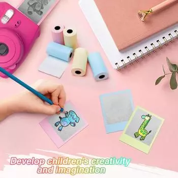 10 рулонов самоклеющейся термобумаги 57x25 мм, многофункциональная компактная портативная бумага для термопринтера без чернил C