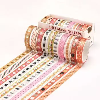 10 рулонов звезд васи-ленты декоративная клейкая лента школьные принадлежности для дневников золотая фольга скрапбукинг кавайные канцелярские принадлежности малярный скотч