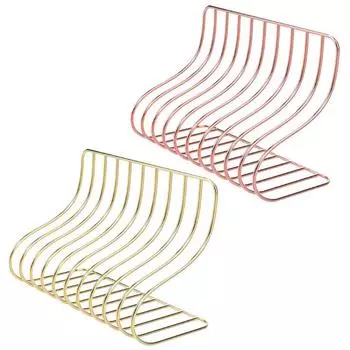 10 Сетчатая полка для хранения файлов Подставка для книг Кованый железный органайзер для офиса и дома розового золота