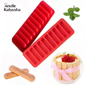 10 сеток в форме палочки, лоток для льда, антипригарный, легко снимается, выталкивающий цилиндр для мороженого, силиконовый лоток для кубиков льда, форма для желе и шоколада оранжевый