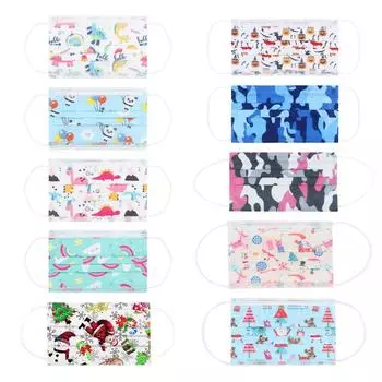 10 шаблонов 10PC Маска для лица Маска Промышленная детская Печатная Одноразовая