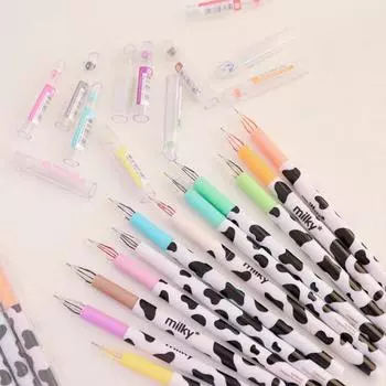 10 шт. 0,38 мм гелевые ручки, удобная ручка, портативные, равномерные чернила, креативное гладкое письмо, многоцветный дизайн коровы, ручки для подписи, офисные принадлежности