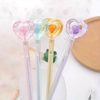 10 шт. 0,5 мм креативная гелевая ручка Crystal Love, симпатичная канцелярская ручка для воды, фея, высококлассная офисная ручка для подписи розовый