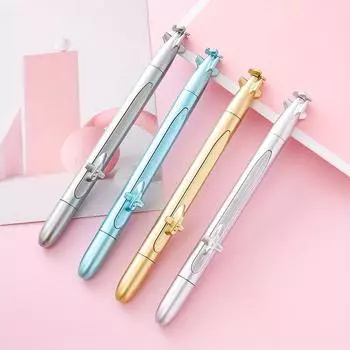 10 шт. 0,5 мм креативная гелевая ручка в форме подводной лодки, высококачественная металлическая ручка для офиса, симпатичная канцелярская ручка для письма на водной основе золотистый
