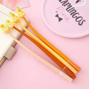 10 шт. 0,5 мм ручка-шейкер Bear креативная канцелярская гелевая ручка милый приз подарочный офисная ручка на водной основе для подписи жёлтый