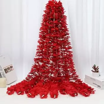 10 шт. 100 см искусственные висячие цветы глицинии гирлянды шелковые цветы искусственные цветы гирлянда для вечеринки свадьба украшение сада красный