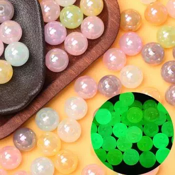 10 шт. 10/12/14 мм акриловые модные светящиеся УФ-ослепительные круглые бусины желейного цвета DIY ожерелье бисерный материал аксессуары 10mm розовый