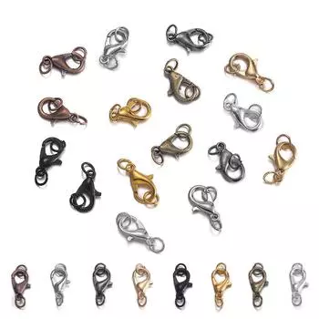 10 шт., 10, 12, 14 мм, застежки-омары, крючки с кольцами, концевые застежки, соединители для DIY, принадлежности для изготовления ювелирных изделий, аксессуары 10x5mm 10pcs