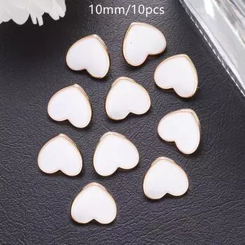 10 шт. 10/12 мм милые белые сердечки снизу золотые пуговицы для шитья своими руками для кардигана рубашки пуговицы в форме сердечек платье декор