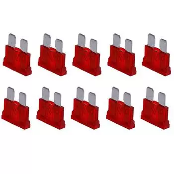 10 шт. 10 А плавкие предохранители стандартный красный 10 А плоский предохранитель автомобиль велосипед мотоцикл фургон авто 1