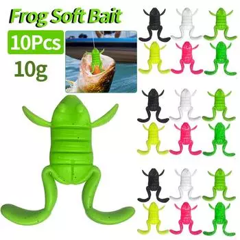 10 шт. 10 г лягушка мягкая приманка лягушка с ножками плавающая приманка Luya бионический внешний вид лягушка привлекательная рыболовная приманка рыболовные инструменты