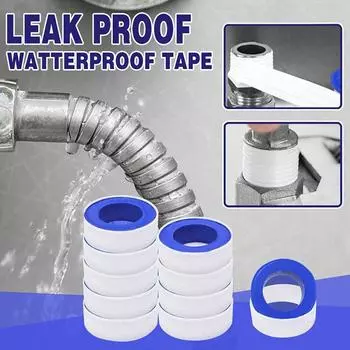 10 шт. 10 м/рулон ПТФЭ лента для водопроводных труб безмасляный ремень уплотнительная лента фитинговая уплотнительная лента с резьбой обустройство дома практические инструменты сантехника 10Pcs
