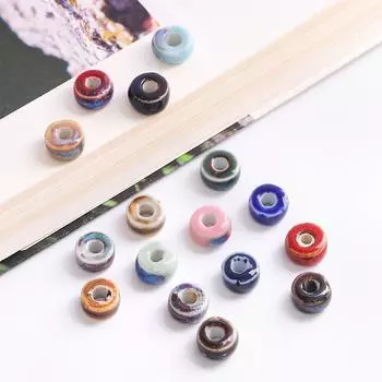 10 шт. 10 мм цветная глазурь, плоские круглые бусины, керамические гладкие свободные бусины для изготовления ювелирных изделий, ожерелье, браслет, серьги