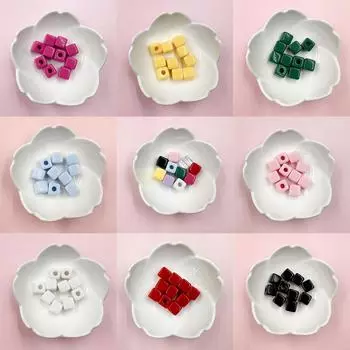 10 шт. 10 мм яркие цвета акриловые квадратные бусины-разделители для изготовления ювелирных изделий из бисера чёрный