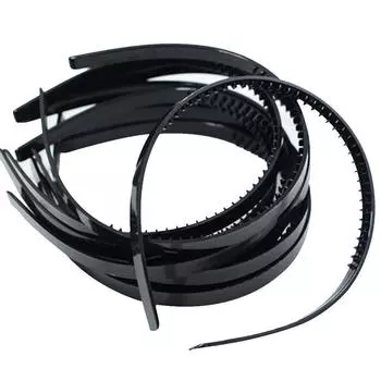 10 шт. 10 мм тонкие узкие пластиковые повязки на голову Алисы DIY аксессуар для волос черный 10mm чёрный