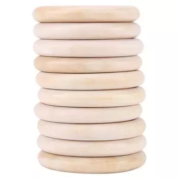 10 шт., 10 шт., кольцо для прорезывания зубов из натурального дерева, игрушка-прорезыватель, деревянный браслет, сделай сам, ремесло чёрный