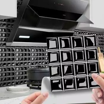 10 шт. 10x10 см мозаичные плитки настенные наклейки ПВХ 3D мозаичные кристаллические плитки наклейки DIY самоклеящиеся кирпичные плитки наклейки для кухни