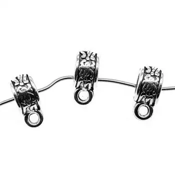 10 шт. 11x6x5 мм резные бусины-разделители, бусины с большими отверстиями, порожки, античное серебро, цвет, материалы для рукоделия, бренд: WYISYWG