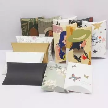 10 шт. 12,5x8x2 см новые подарочные пакеты, коробки для подушек, бумажная упаковка для вечеринок, мешочки для украшений