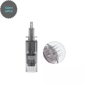 10 шт., 12 контактов, ручка Derma Pen Ultima A7, сменные картриджи, игла, байонетный разъем, одноразовые запасные части