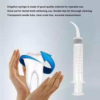 10 шт. 12 мл пластиковый аспирационный шприц для ирригации зубов, отбеливание зубов, гибкий композит Transparent