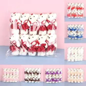 10 шт. 12 см букет цветов в виде медведя игрушка мультяшная кукла плюшевый мишка букет выпускной день рождения свадьба подарки декор для вечеринки белый