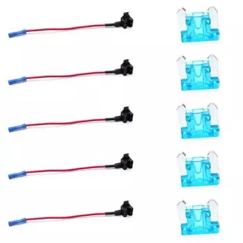 10 шт., 12 В, автомобильный низкопрофильный мини-адаптер с предохранителем, мини-держатель предохранителя с 5 шт., 15 А