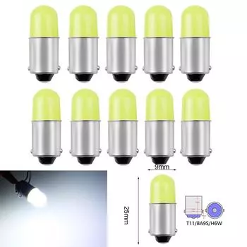 10 шт. 12 В белый T11 автомобильный светодиод T4W H6W BA9S 363 круглый 3D COB лампочки внутренний номерной знак габаритный фонарь для чтения двери автомобильная лампа