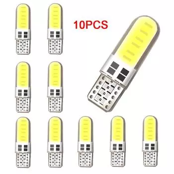 10 шт. 12SMD светодиод W5W T10 194 168 COB светодиодная лампа парковки авто клиновидный габаритный фонарь CANBUS кремниевые яркие белые лампочки номерного знака белый