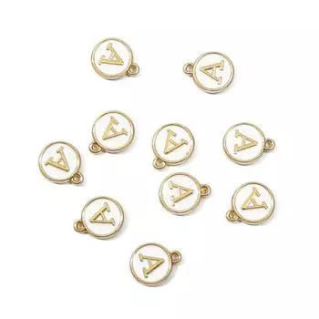 10 шт. 12x2,5 мм двойные подвески с буквами алфавита, подвески, бусины для ювелирных изделий, фурнитура «сделай сам» 12x2.5mm-A белый