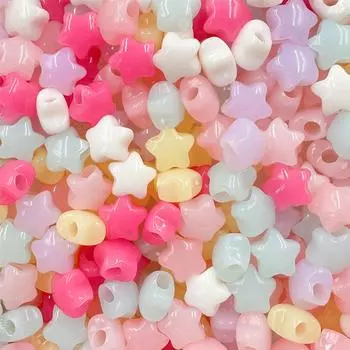 10 шт., 13,6 мм, материалы из бисера для браслета, серьги, пятиконечная звезда, желейный цвет, свободные бусины, ювелирные аксессуары, изготовление акрила своими руками 10Pcs разноцветный