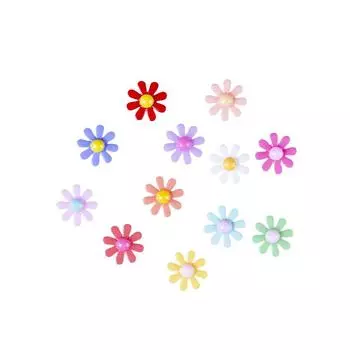 10 шт. 13 мм для сережек «сделай сам», округлые, неперфорированные, пять лепестков, цветок, глянцевая поверхность, простой свежий маленький цветок Hyuna, аксессуары для волос 13mm 10pcs