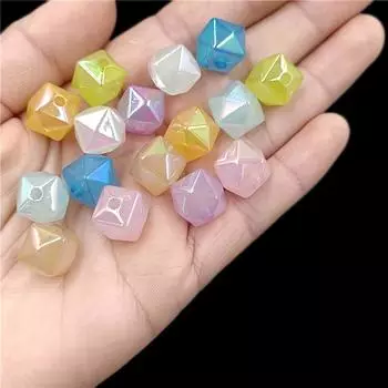 10 шт., 13 мм, креативный желейный цвет, светящийся многогранный куб, свободные бусины, браслет «сделай сам», ожерелье, материал из бисера, ювелирные аксессуары фиолетовый