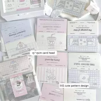 10 шт. 13 см конфетного цвета складная открытка голова кавайная девушка Kpop Idol 3-дюймовая фотокарточка DIY упаковочная сумка декоративная открытка верхняя часть