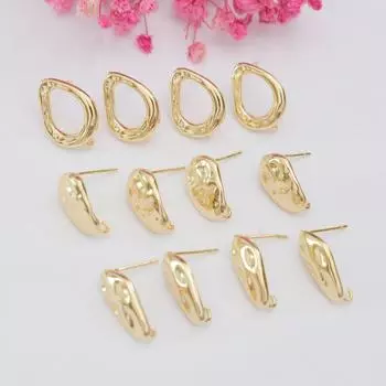 10 шт. 14-каратного золота обернутые в золотую оболочку серьги-гвоздики особой формы в стиле барокко с холодным ветром из серебра 925 пробы сделай сам серьги ручной работы аксессуары материал