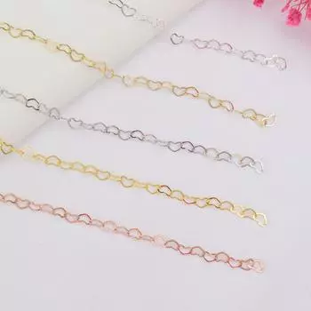 10 шт. 14-каратного золота, сумка, цветная цепочка, ожерелье в форме сердца, сделай сам, работа в процессе, браслет, ожерелье, аксессуары