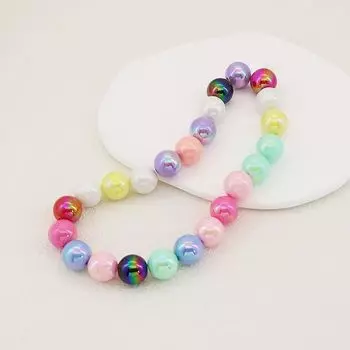 10 шт. 14 мм/16 мм модные УФ-ослепительные ювелирные изделия аксессуары креативные круглые бусины браслет серьги акриловые ручной работы двухсторонние сердечки весенние светлые цветные 16mm 10Pcs розы красного