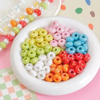 10 шт. 14 мм акриловые цветные счеты с большим отверстием, отдельные бусины, сделай сам, ручная работа, цепочка для мобильного телефона, аксессуары для волос, ожерелье, материал из бисера синий